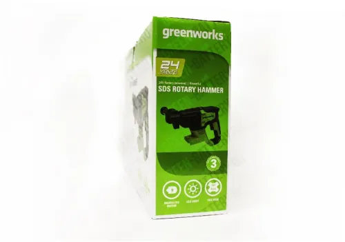 Перфоратор Greenworks GD24SDS2 24V 3803007 (2 Дж) бесщеточный аккумуляторный — детальное фото
