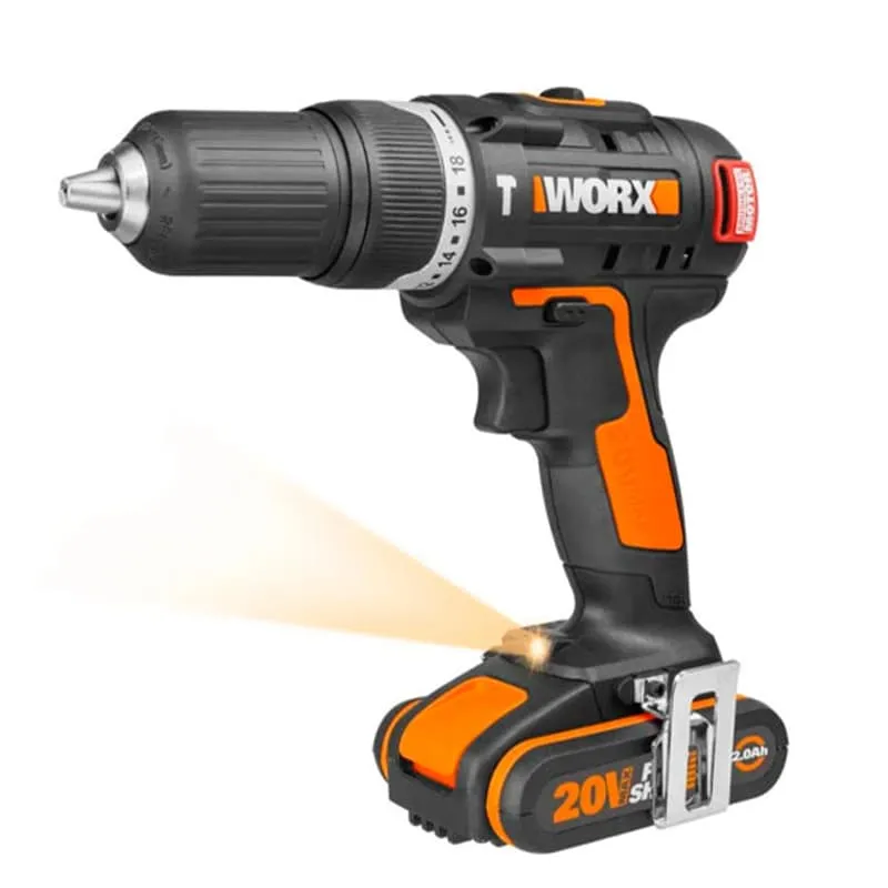 Дрель-шуруповерт ударная WORX WX367 20V 40Нм бесщеточная аккумуляторная — детальное фото