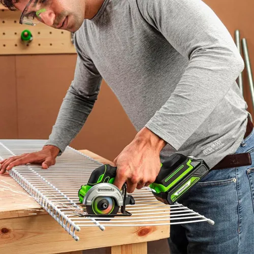 Угловая шлифмашина (болгарка) Greenworks GD24UCS 24V 3402007 (76 мм) бесщеточная аккумуляторная — детальное фото