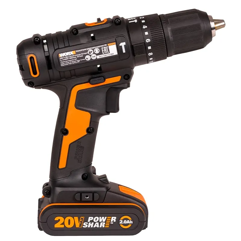 Дрель-шуруповерт ударная WORX WX370 20V 50Нм аккумуляторная — детальное фото