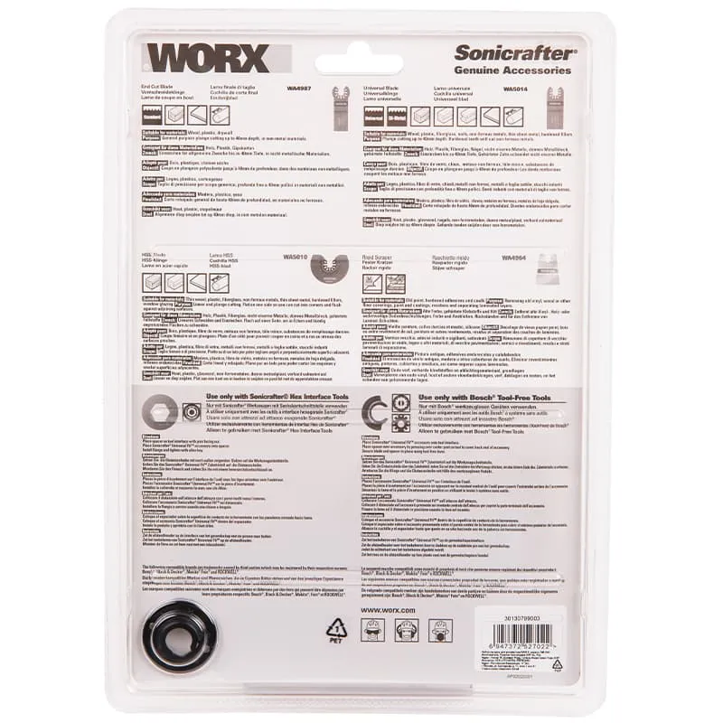 Набор насадок WORX WA5092 для реноватора 4шт. — детальное фото